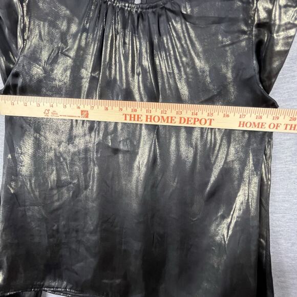 Wayf Josaline Metallic Long Sleeve Blouse Size Medium M Shimmering - Picture 10 of 16